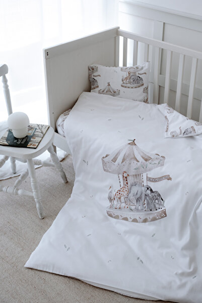 NOU Carousel Organic Bed Sheet Park Bedding Set (80X120 - 35X45 - 60X120) - C...
