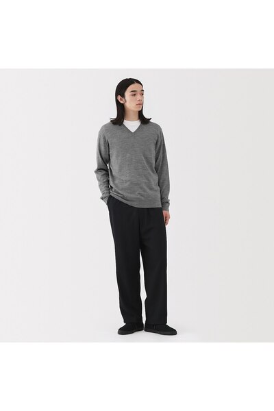 Muji Washable High-Gauge V Neck Sweater