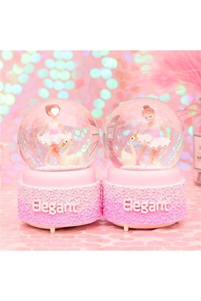Livava Balerin Büyük Boy Kar Küresi Işıklı, Müzikli, Püskürtmeli, Pembe, 16X12