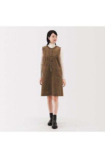 Muji Kapok Blend Corduroy Jumper Skirt