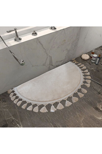 new colourse Водопоглинаючий килимок для душової кабіни, односекційний, кольору візону, півмісяця, розмір 40x60 см