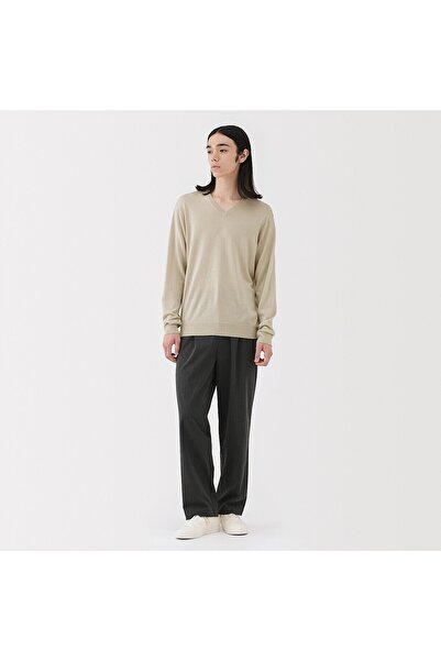 Muji Washable High-Gauge V Neck Sweater