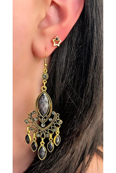 Store Diva Charm Siyah Otantik Küpe