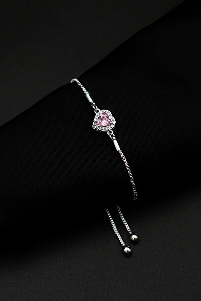 TREND COLLECTİON Zirkon Taşlı Kalp Charm Model Gümüş Renk Ayarlanabilir Kadın...