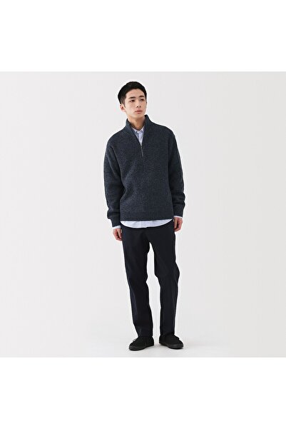Muji Mid-Gauge Wool Half Zip Sweater