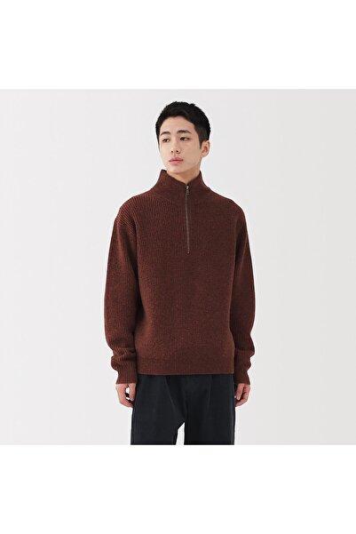 Muji Mid-Gauge Wool Half Zip Sweater