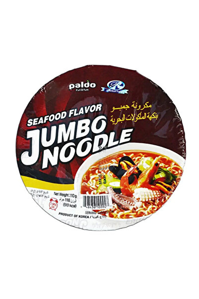 paldo نودلز جامبو بنكهة المأكولات البحرية 110 جرام، علبة تحتوي على 30 قطعة
