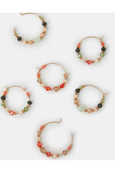 Accessorize Boncuklu Halka Küpe Set X 3