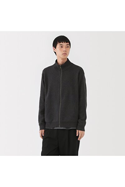 Muji Washable Milano Ribbed Full Zip Cardigan