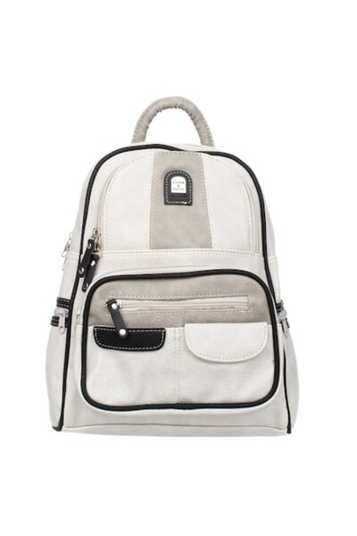 OEM Rucsac de damă, Charm & Shape, piele sintetică, 26 x 16 x 32 cm, gri