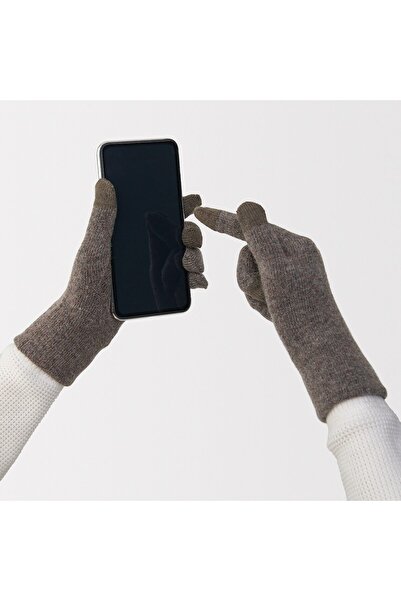 Muji Wool Blended Backside Brushed Touchscreen Gloves