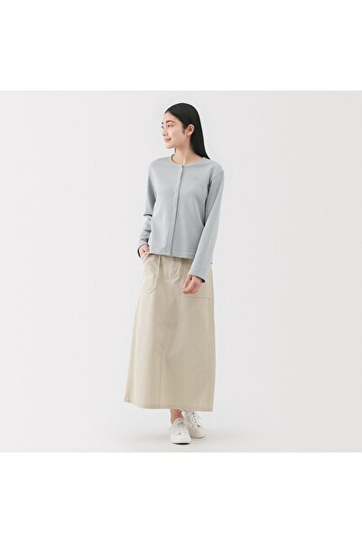 Muji Washed Herringbone Baker Straight Skirt