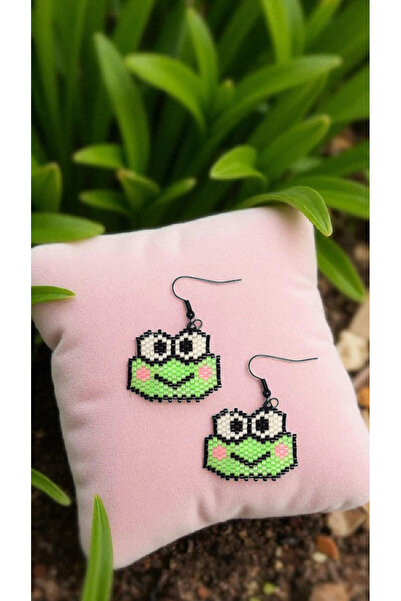 SEARD أقراط ضفدع مصنوعة يدويًا من خرز ميوكي