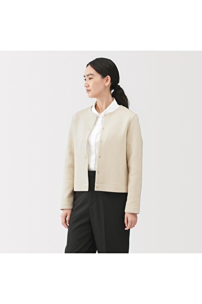 Muji Double Knitted Crew Neck Sweat Cardigan
