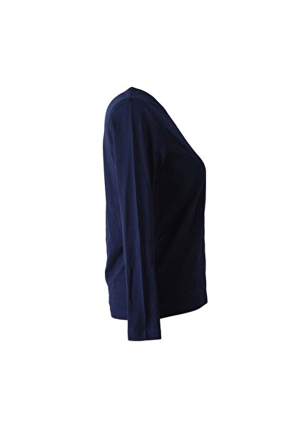 trender Long Sleeve Basic Navy Blue Women's Blouse 26Kst8000001