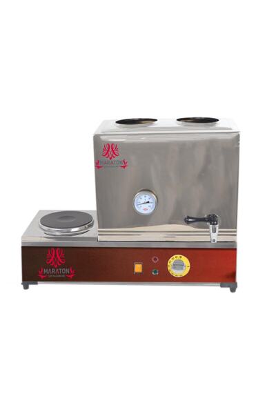 Genel Markalar İki Demlikli Elektrikli Çay Kazanı, Pleytli, Paslanmaz Çelik, ...