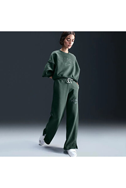 Nike Sportswear Phoenix Fleece Yüksek Belli Yeşil Kadın Eşofman Altı