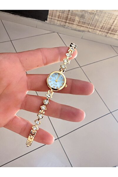 LOOQ Vintage Zirkon Taş Detaylı Şık Minimal Kadın Kol Saati