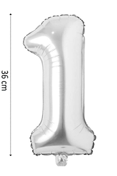 Çınar Aksesuar Folyo Balon Rakam Helyum Balon 36 Cm Gümüş Renk - Doğum Günü Parti Seti Malzemeleri -Yaş Balonu