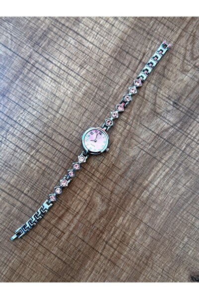 LOOQ Vintage Zirkon Taş Detaylı Şık Minimal Kadın Kol Saati