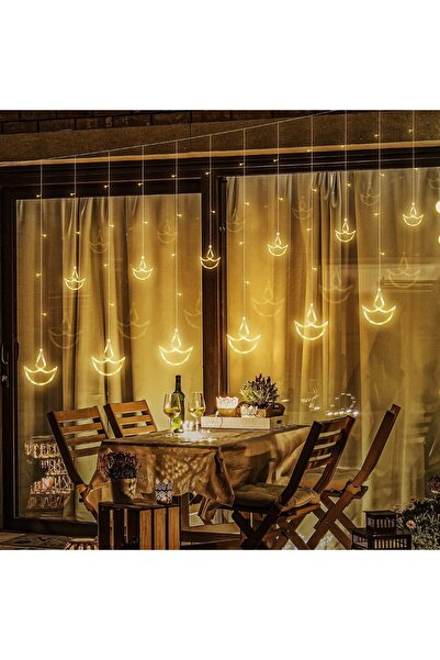 Generic Diwali Lights Decorations for Home - 12 Hanging Diyas With 8 Flashing Modes,