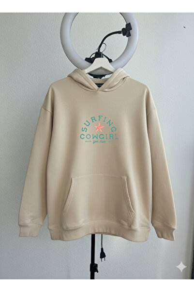 LORVEX Сърфираща каубойка Препране Оверсайз суитшърт