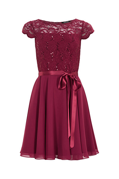 Swing Γυναικείο φόρεμα κοκτέιλ κόκκινο SWING-77760510 412 DUNKELLILA