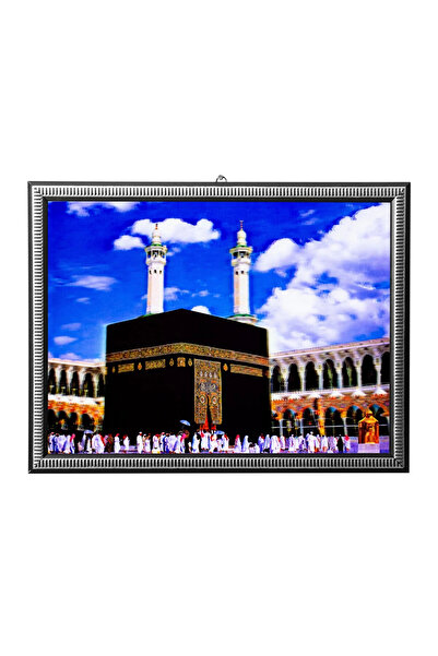 İZMİR ASKERİ MALZEME 5d recine elmas boyama 180° hareketli kabe i serif cerceveli tablo resim