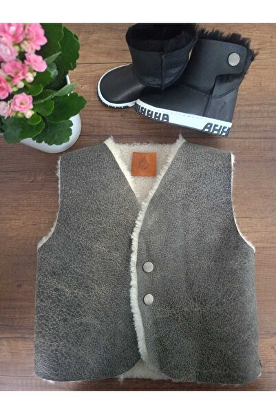 Ateş Genuine Shearling Leather Double Sided Kids Vest