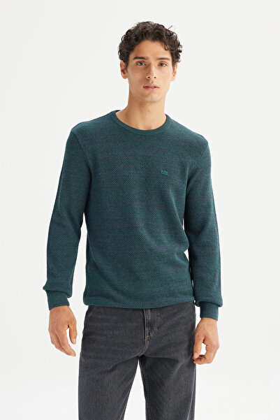 Lee Pamuklu Regular Fit Bisiklet Yaka Logolu Kazak Erkek KAZAK L2520364 405