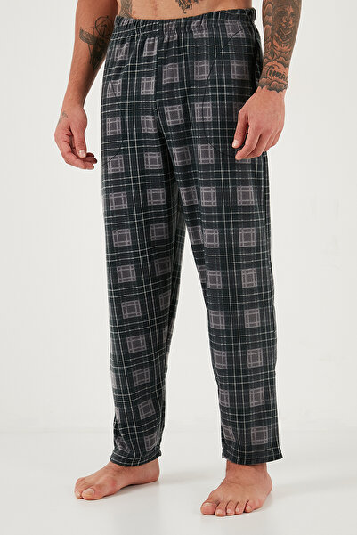 Buratti Checkered Soft Textured Regular Fit Long Sleeve Pajama Set Men's Pajama Set 609611060