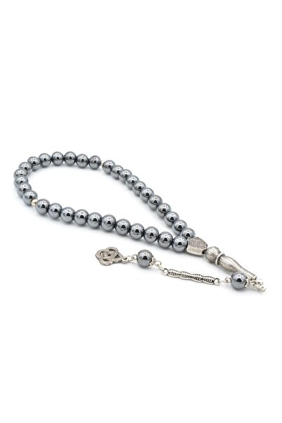 Murty99 Mărgele de rugăciune din piatră de hematit cu tăietură sferică cu mat...