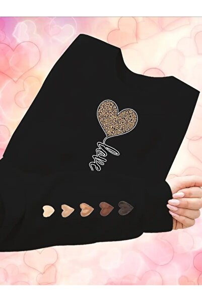 SVART WEAR Sweatshirt oversize cu gât crew, imprimat, cu trei fire, cu textur...