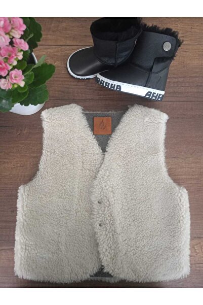 Ateş Genuine Shearling Leather Double Sided Kids Vest