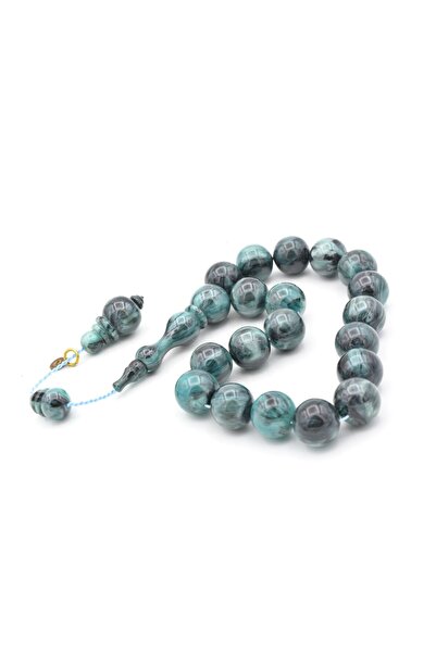 Murty99 Vefa Master Signed Sphere Cut Gray Blue Crimped Amber Efe Mascot Prayer Beads