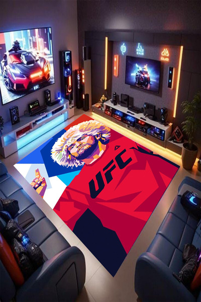Reyhani UFC Desenli Kaymaz Taban Makinede Yıkanabilir Gaming Oyuncu Gamer Gen...
