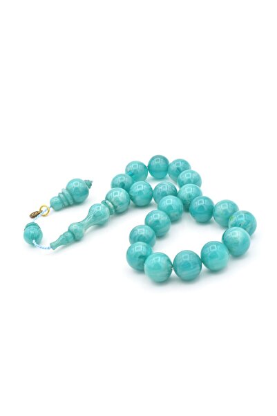 Murty99 Vefa Master Signed Sphere Cut Blue Crimped Amber Efe Mascot Prayer Beads