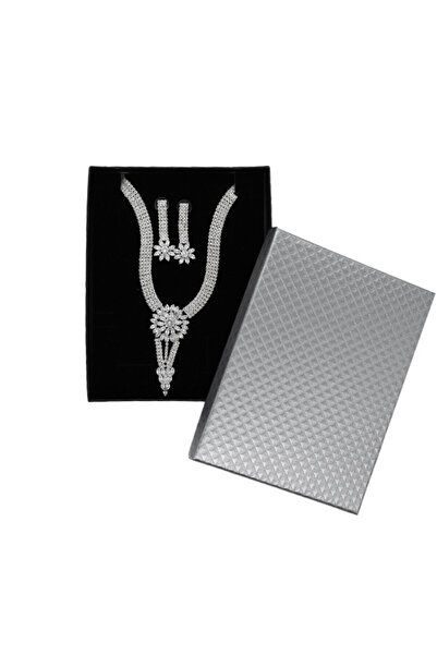 velve Σετ Dreams, σκουλαρίκια και κολιέ με λουλούδι από ημιπολύτιμες πέτρες, ...