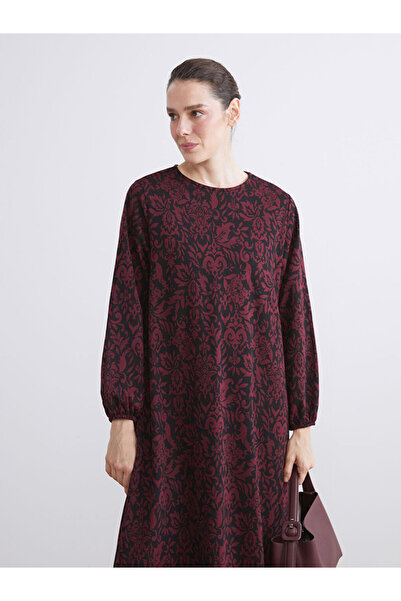 LC Waikiki Sparkling Choices from Shining Store | Plus Size Crew Neck Patterned Dress