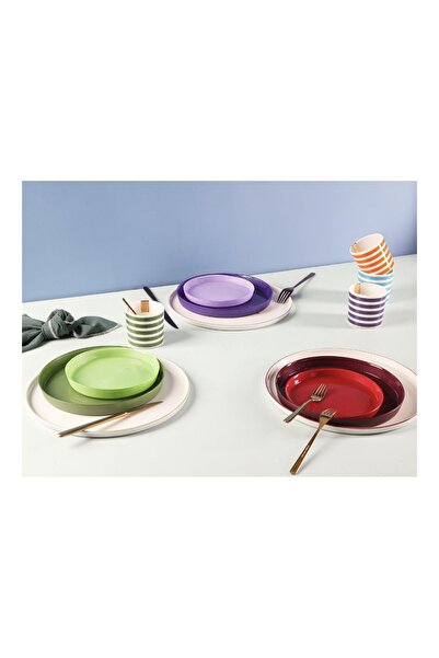 Porland Funky 2-Piece Glass Plate Purple 21cm
