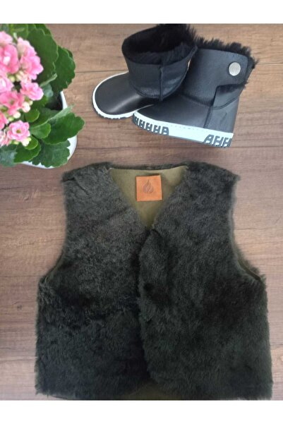 Ateş Genuine Shearling Leather Double Sided Kids Vest