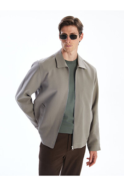 LC Waikiki Khaki Standard Fit Shirt Collar Men's Coat