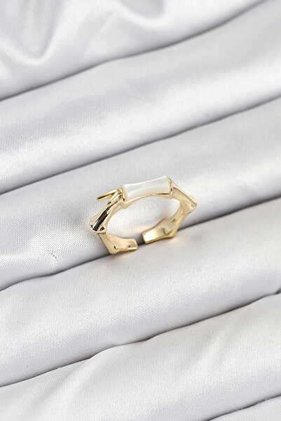 Marsilyan Brass Gold Color Bone Model Women's Ring