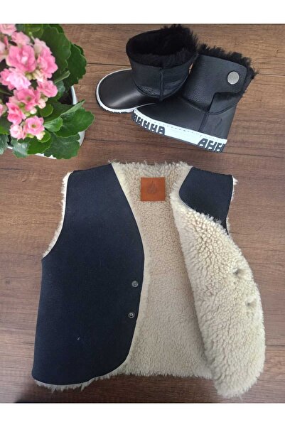 Ateş Genuine Shearling Leather Double Sided Kids Vest