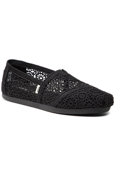 Toms Γυναικεία ημι-παπούτσια μαύρα TOMS-MOROCCAN CROCHET ALPARGATA ΜΑΥΡΑ 10016254