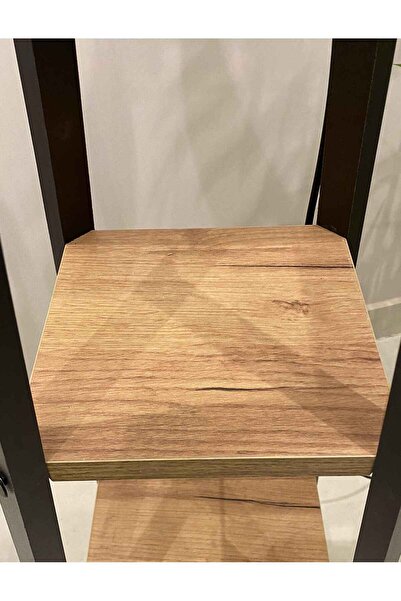 Turkish Home Pyramid Floor Lamp with Shelves - Black and Brown, 150 cm