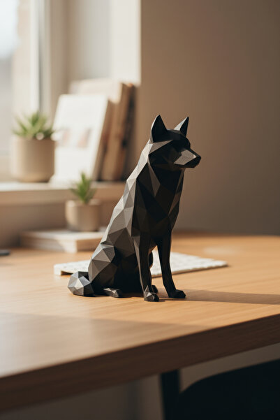 Layrex Prizmatik Kurt Biblo | Geometrik Minimalist Masaüstü Dekoratif Biblo