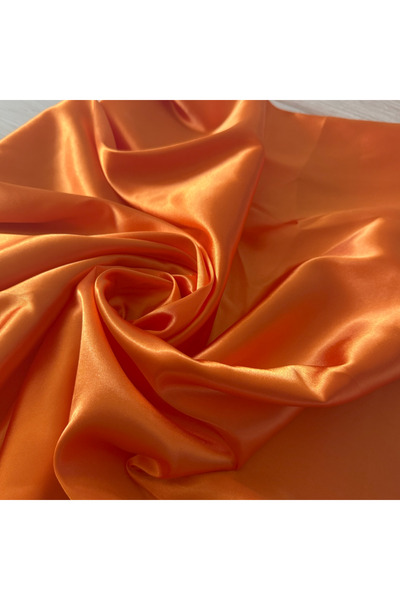 Akteks Țesătură de satin portocaliu, lățime 150 cm (satin importat) pentru ro...