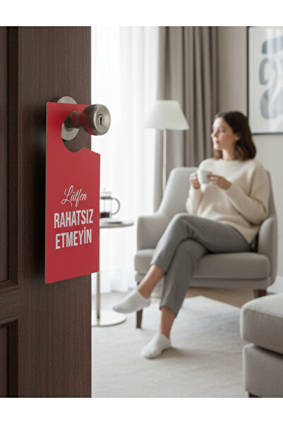 homemadehome Lütfen Rahatsız Etmeyiniz Kapı Kolu Askı Yazı - Rahatsız Etmeyin - Kapı Askı (2 ADET)