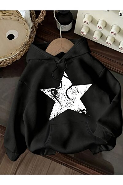 GALASHOP هودي مطبوع عليه نجمة واحدة من تيك تيك